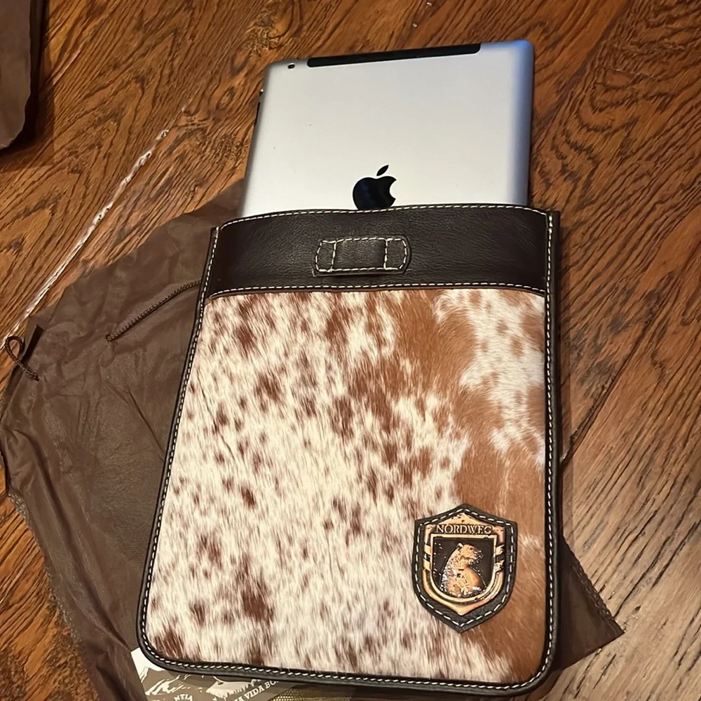 Cowhide iPad case.